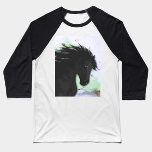 Horse Lovers Black Horse Baseball T-Shirt